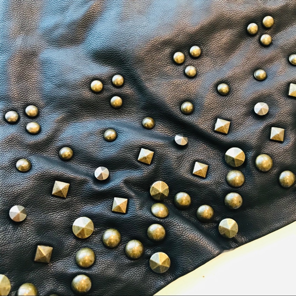 Free People Studded Rocker  Vegan Leather Shorts 2 - Picture 8 of 10